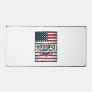 Vintage Independence Day Flag Shirt Desk Mat