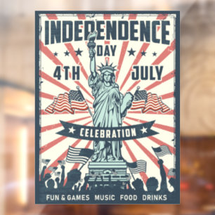 Vintage Independence Day  Window Cling