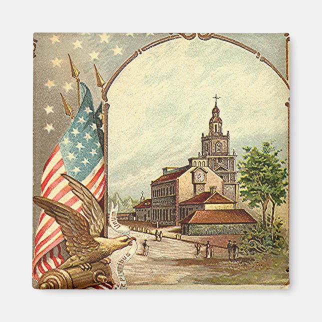 Vintage Independence Hall Magnet (Front)