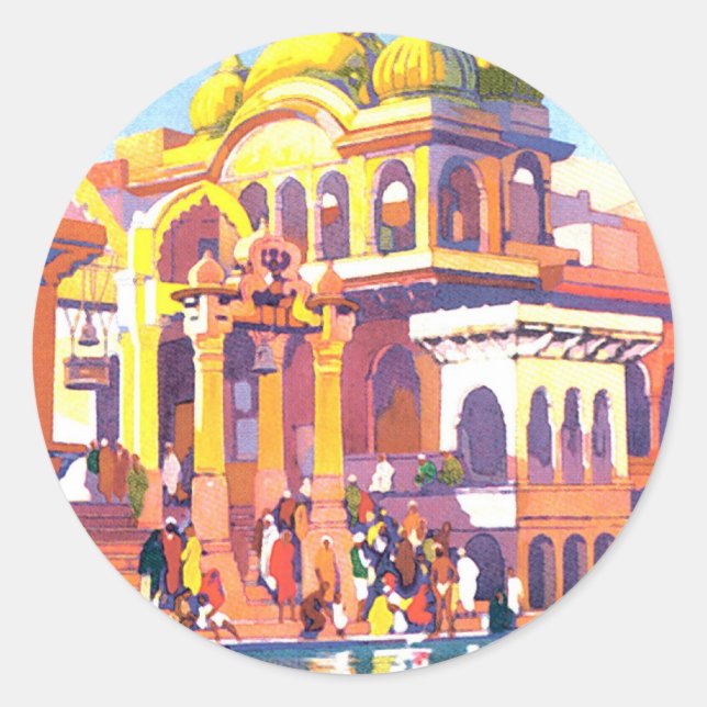 Vintage India Classic Round Sticker (Front)