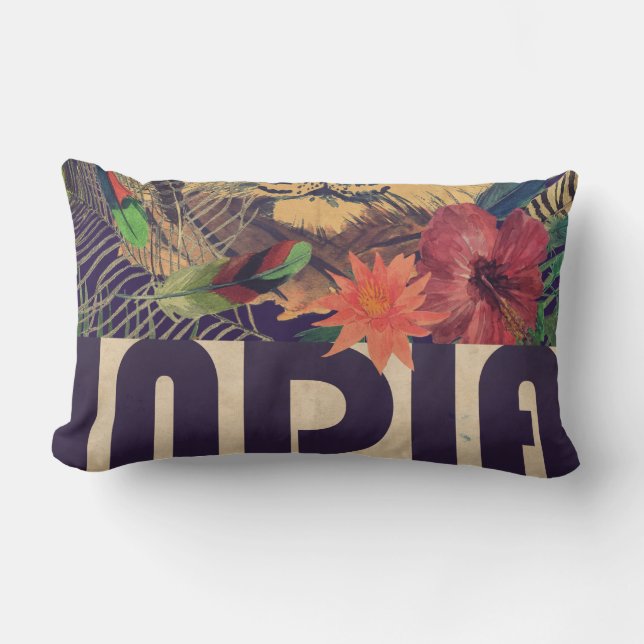 Vintage India Travel Lumbar Cushion (Front)