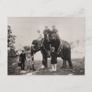 Vintage India, Travelling by elephant Postcard
