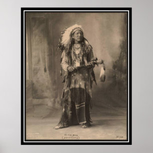 Vintage indian : Black Man, Arapahoes - Poster