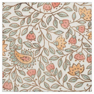Vintage Indian Block Print floral pattern Fabric
