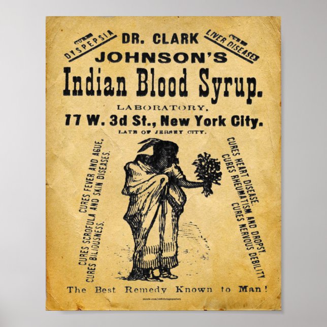 Vintage Indian Blood Syrup Snake Oil Print (Front)