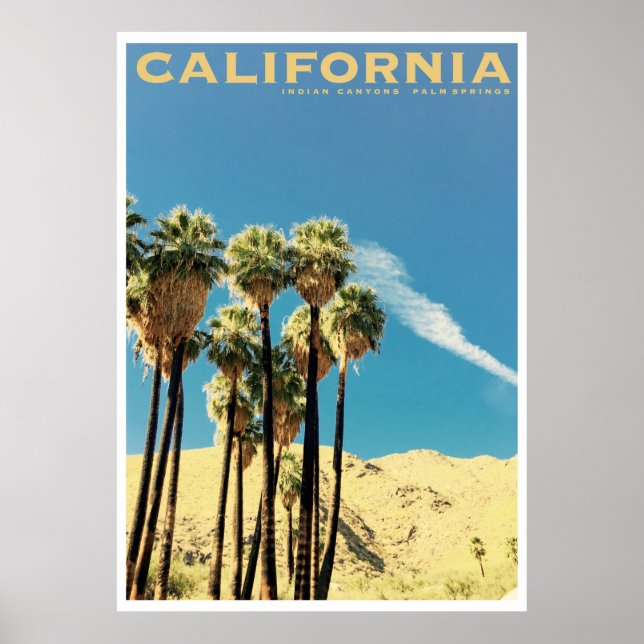 Vintage Indian Canyons Palm Springs Travel Poster (Front)