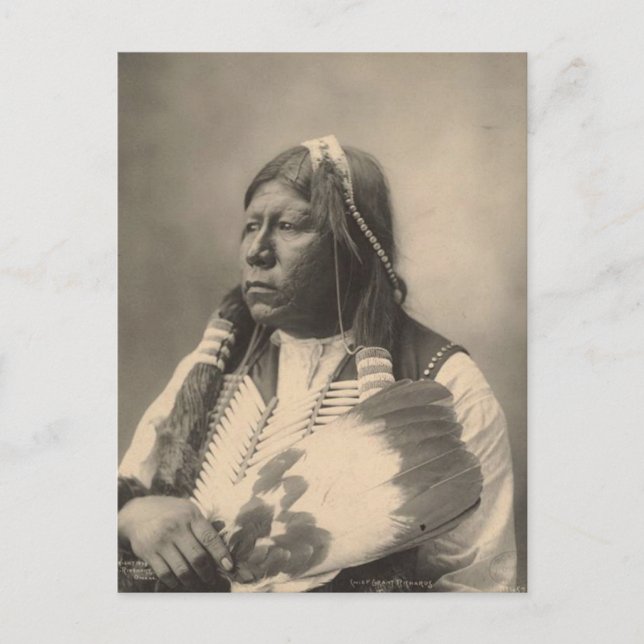 Vintage indian : Chief Grant Richards, Tonkawa - Postcard (Front)
