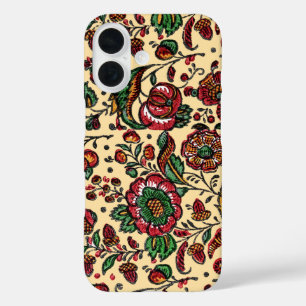 Vintage Indian Cotton Chintz Fabric iPhone 16 Case