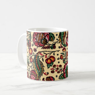 Vintage Indian Cotton Chintz Fabric Coffee Mug