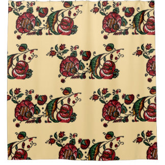 Vintage Indian Cotton Chintz Fabric Shower Curtain