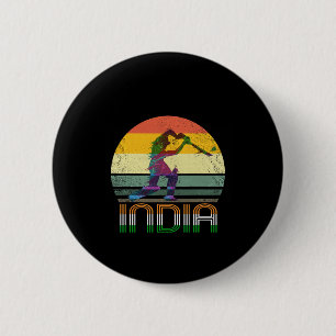 Vintage Indian Cricket Jersey - Gift For Indian Cr 6 Cm Round Badge