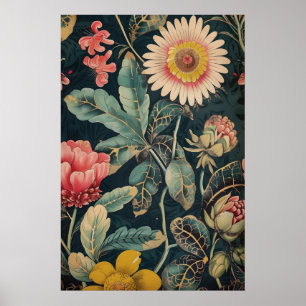 Vintage Indian Floral Art Print – Traditional