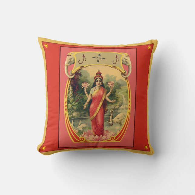 Vintage Indian Goddess Pillow (Front)