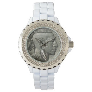 Vintage Indian Head Nickel Coin Native American Watch