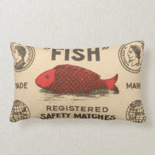 Vintage Indian Matchbox Cover Lumbar Cushion