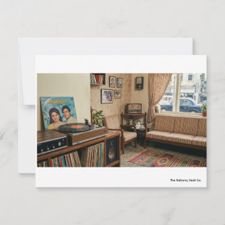 Vintage Indian Nostalgia: Retro 1970s Living Room Card