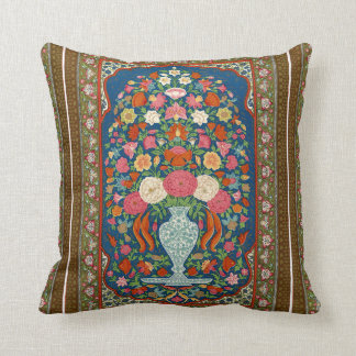 Vintage Indian Oriental Floral Ornate Rug Pattern Cushion
