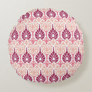 Vintage Indian ornate seamless pattern. Eastern st Round Cushion