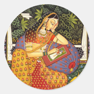 VINTAGE INDIAN PRINCESS CLASSIC ROUND STICKER