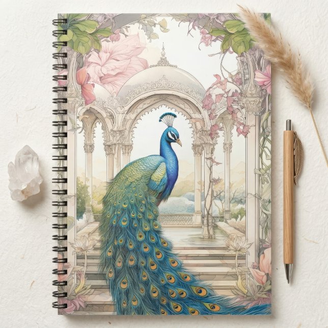 Vintage Indian Style Floral Garden Peacock Notebook (Creator Uploaded)