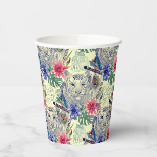 Vintage Indian Style Tiger Pattern Paper Cups