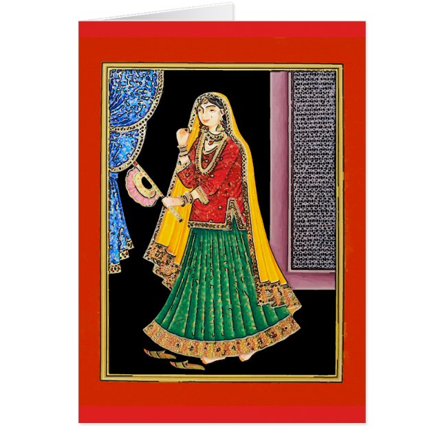 Vintage Indian Woman, Mughal Art (Front)
