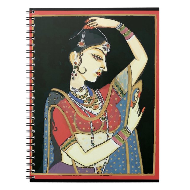 Vintage Indian Woman, Mughal Art Notebook (Front)
