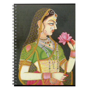 Vintage Indian Woman, Mughal Art Notebook
