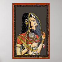 Vintage Indian Woman, Mughal Art