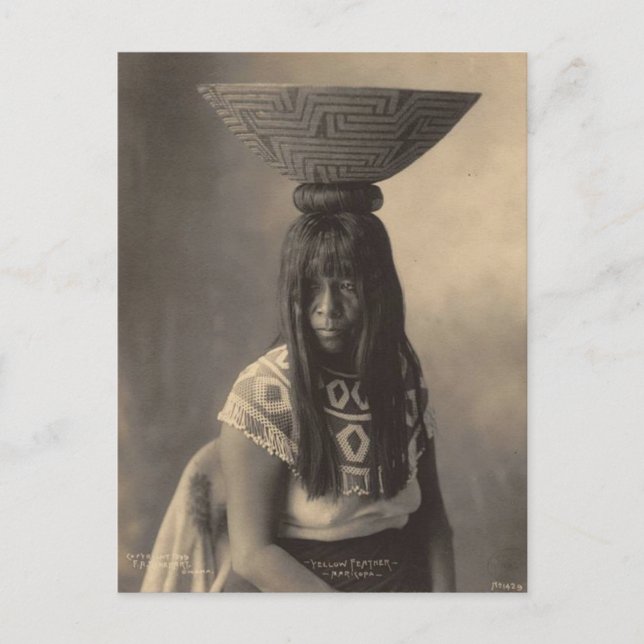 Vintage indian : Yellow Feather, Maricopa - Postcard (Front)