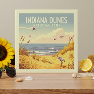 Vintage Indiana Dunes National Park  Tile