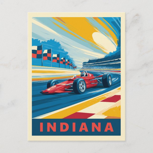 Vintage Indiana Racing Postcard (Front)
