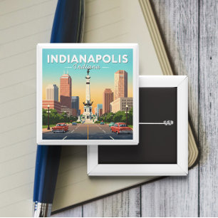 Vintage Indianapolis Indiana 15 Cm Square Badge