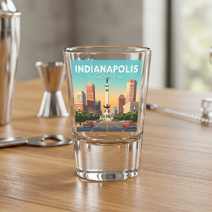 Vintage Indianapolis Indiana Shot Glass