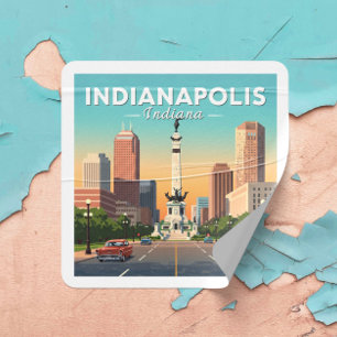 Vintage Indianapolis Indiana Square Sticker