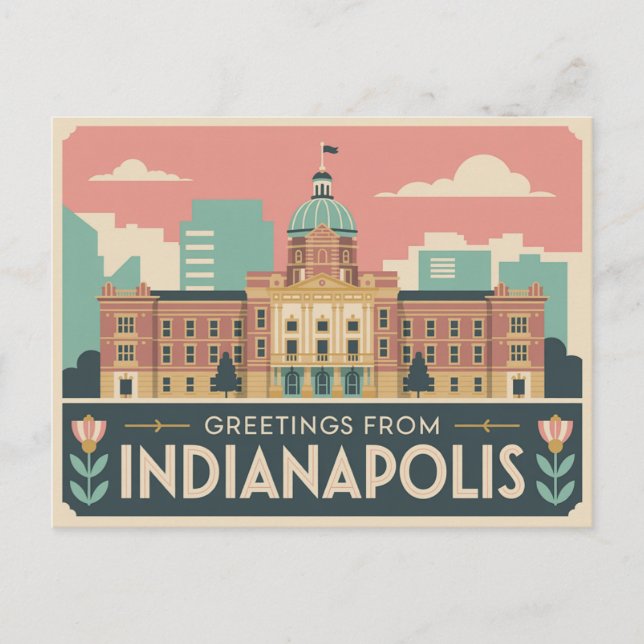 Vintage Indianapolis Postcard | Greetings from (Front)