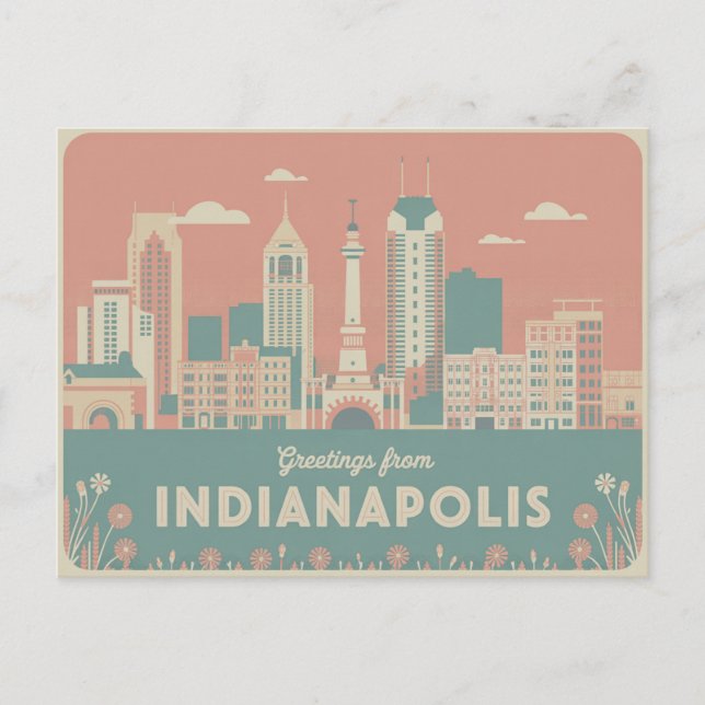 Vintage Indianapolis Postcard | Greetings from (Front)