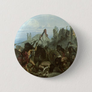 Vintage Indians, Bison Dance by Karl Bodmer 6 Cm Round Badge