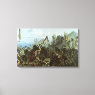 Vintage Indians, Bison Dance by Karl Bodmer Canvas Print