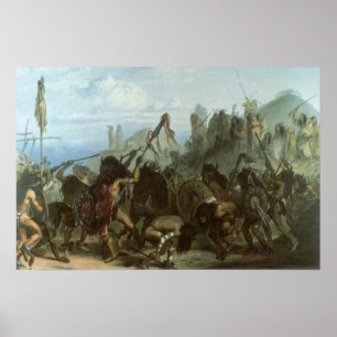 Vintage Indians, Bison Dance by Karl Bodmer Poster