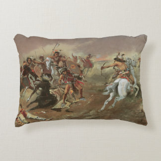 Vintage Indians, For Supremacy by CM Russell Decorative Cushion