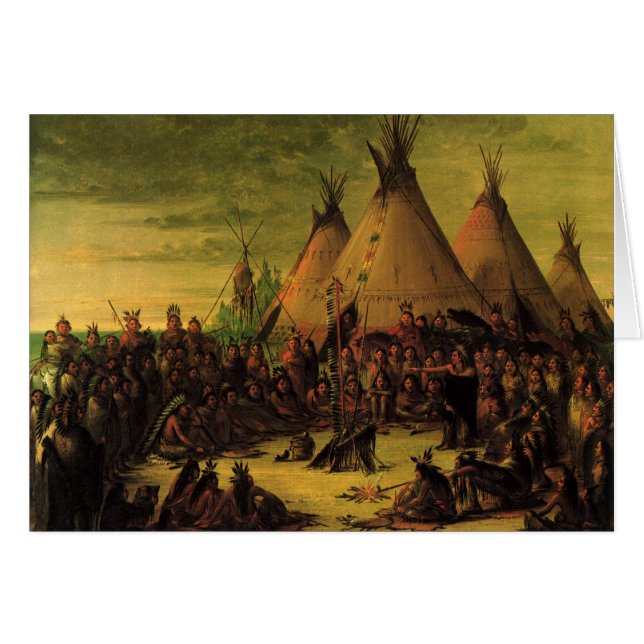 Vintage Indians, Sioux War Council by Catlin (Front Horizontal)