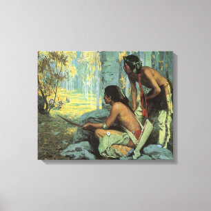 Vintage Indians, Taos Turkey Hunters by Couse Canvas Print