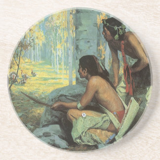 Vintage Indians, Taos Turkey Hunters by Couse Coaster