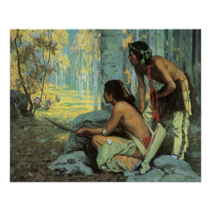 Vintage Indians, Taos Turkey Hunters by Couse Poster