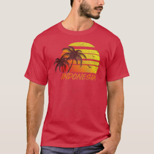 Vintage Indonesia Beach Sunset Retro Surf T-Shirt