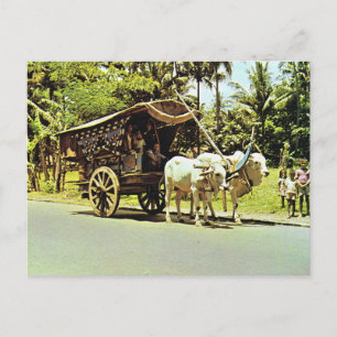 Vintage Indonesia, Gerobag, central Java Postcard