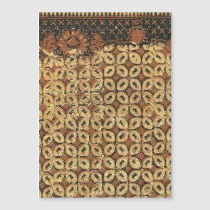 Vintage Indonesian Batik Kawung Pattern Rustic