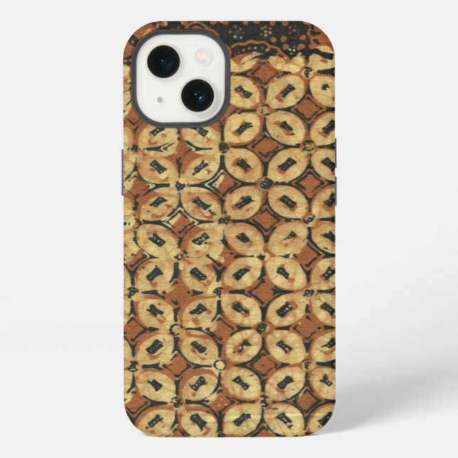 Vintage Indonesian Batik Kawung Pattern Rustic iPhone Case (Back)