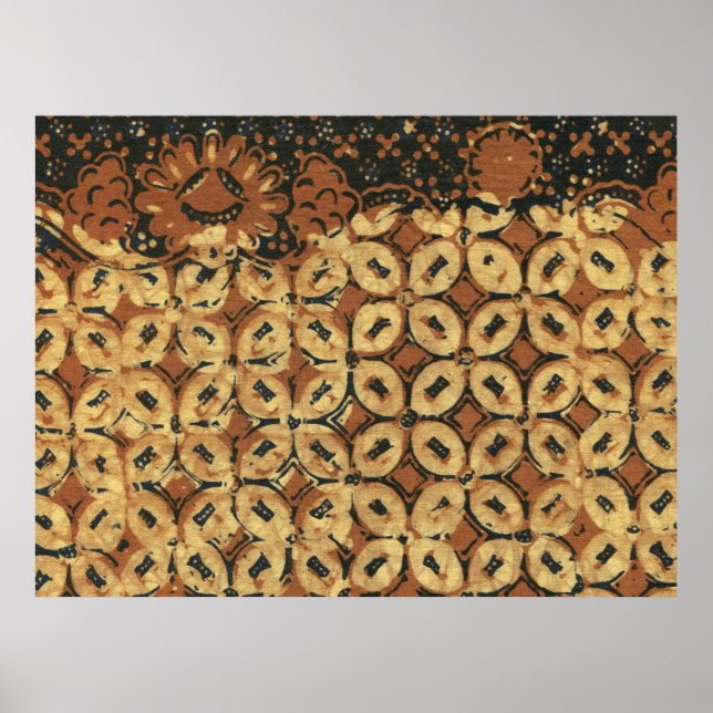 Vintage Indonesian Batik Kawung Pattern Rustic Poster (Front)